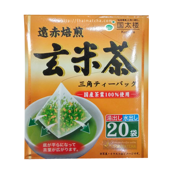 Kunitaro   ชาเขียวข้าวกล้องคั่ว แบบซองปิรามิด Tea bag บรรจุ 20 ซอง